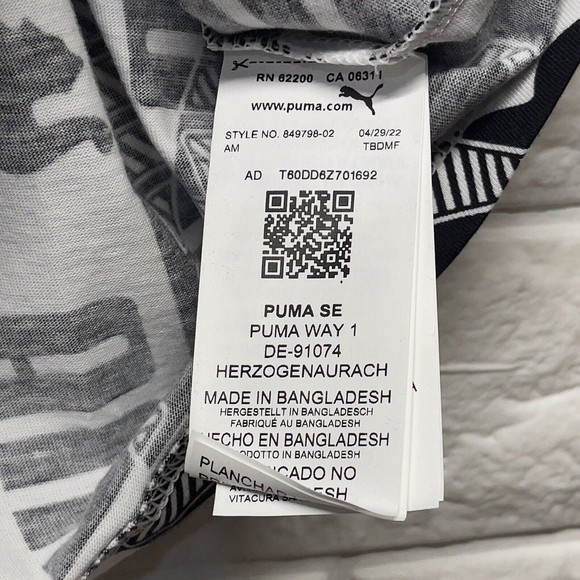 Puma Power All Over Print Graphic Tee Logo Black White T Shirt Men 2XL NWT - Picture 5 of 11